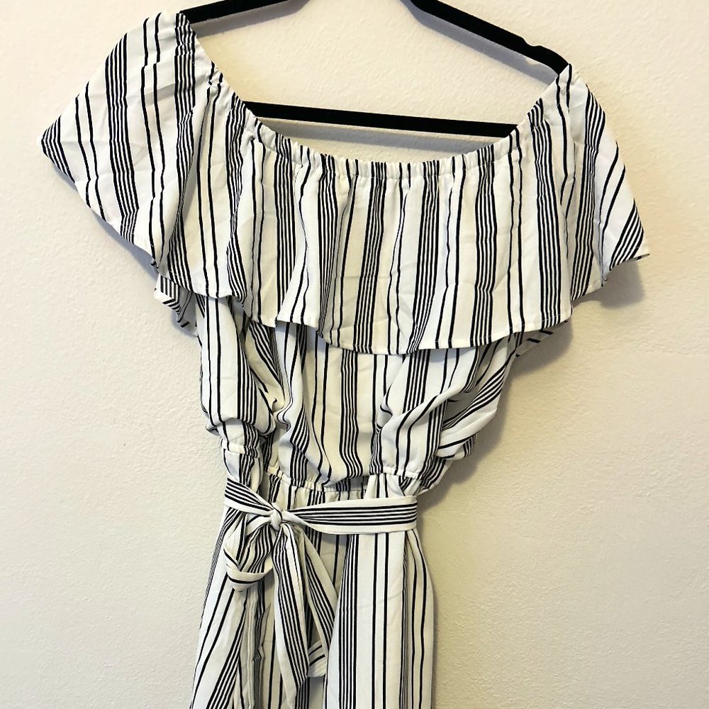 Stripped Dress, Empire waist with tie